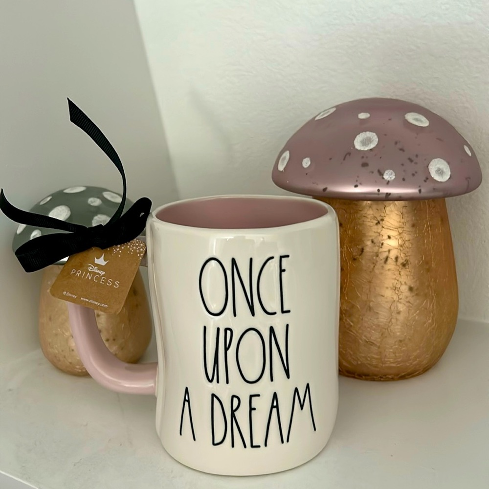 Brand new Rae Dunn 🌟 ONCE UPON A DREAM 🌟 Disney Princess 👑 coffee mug 🏰 🌈